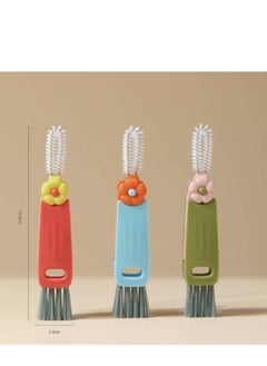 Generic Three-in-one cup lid brush thermos cup multi-function crevice cleaning brush and mouth cup brush  - Image 3
