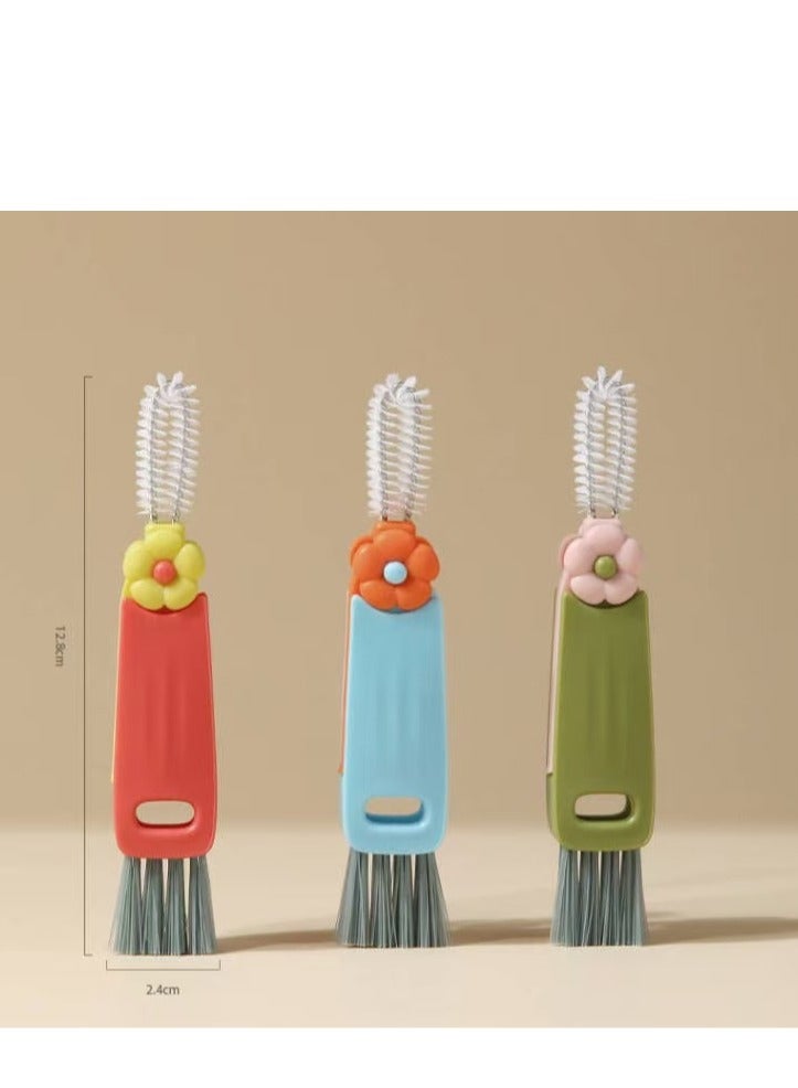 Three-in-one cup lid brush thermos cup multi-function crevice cleaning brush and mouth cup brush - Image 3