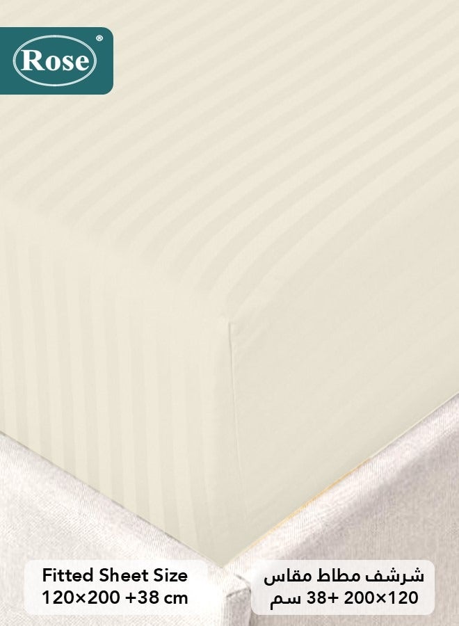 ROSE Hotel Striped Comforter Set, Premium Microfiber, 4 pieces, Fits 120x200 cm Single Size Bed, Soft Lightweight, Extra Twin Size Comforter, Off White - Image 4