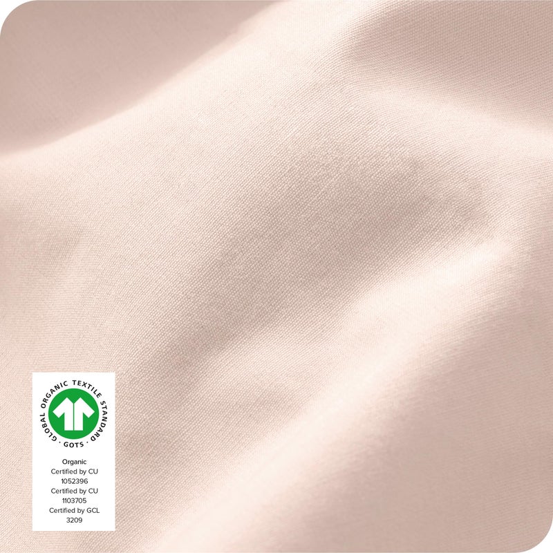 Bare Home 100% Organic Cotton Full Fitted Bottom Sheet - Crisp Percale Weave - Lightweight & Breathable - Deep Pocket Fitted Sheet (Full  Dusty Pink) - Image 4