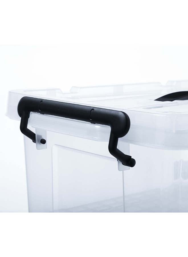 Marcolo Storage Box 28L Set of 2 Transparent Plastic Organizer Boxes with Lids Multipurpose Home Storage Containers - Image 5