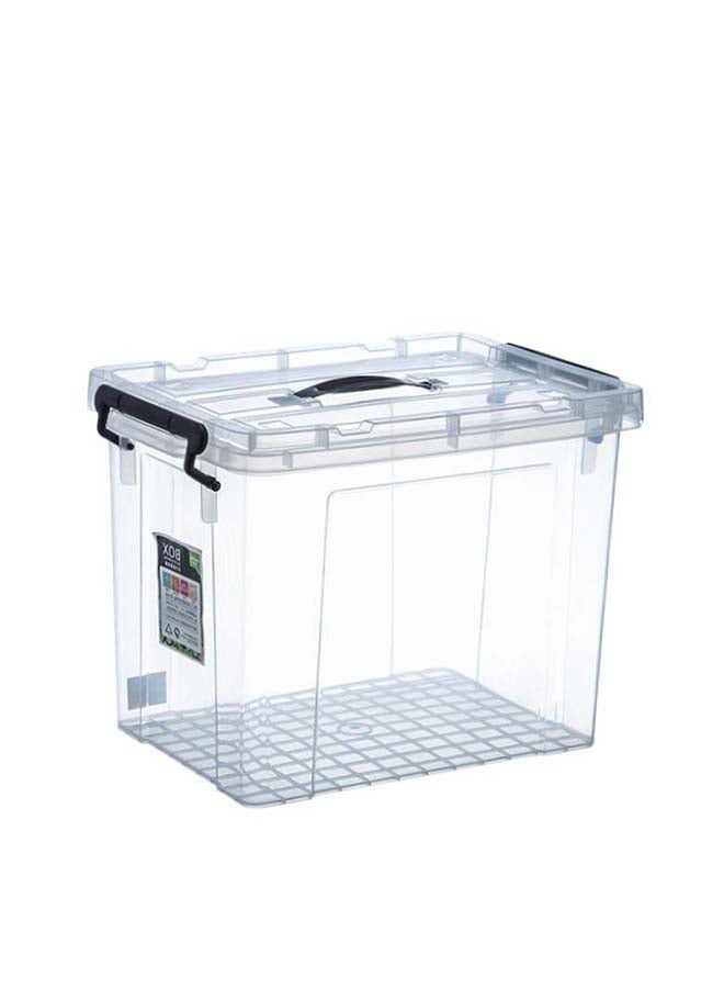 Marcolo Storage Box 28L Set of 2 Transparent Plastic Organizer Boxes with Lids Multipurpose Home Storage Containers - Image 2