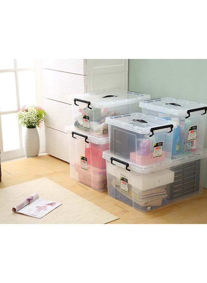 Marcolo Storage Box 28L Set of 2 Transparent Plastic Organizer Boxes with Lids Multipurpose Home Storage Containers - Image 3