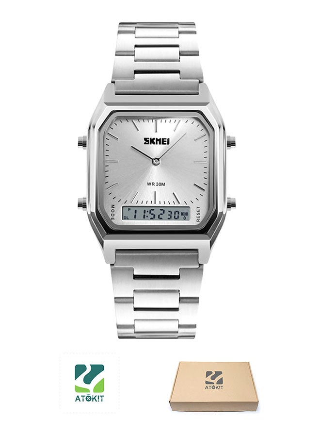 Men's Fashion Metal Analog + Digital Watch 1220 - Image 1