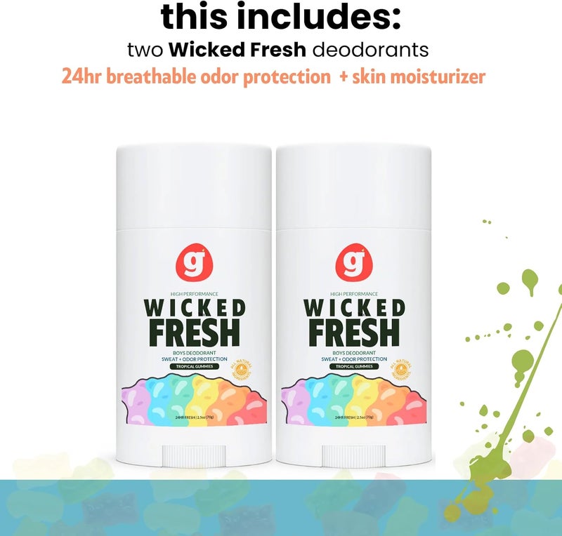 GROWING BASICS Natural Deodorant for Boys Ages 6 & Up | 2 Pack, Citrus Scent | Aluminum-Free, High-Performance Underarm Gel Stick | dorant for Boys Ages 6 & Up (Set of 2) (Citrus) - Image 2