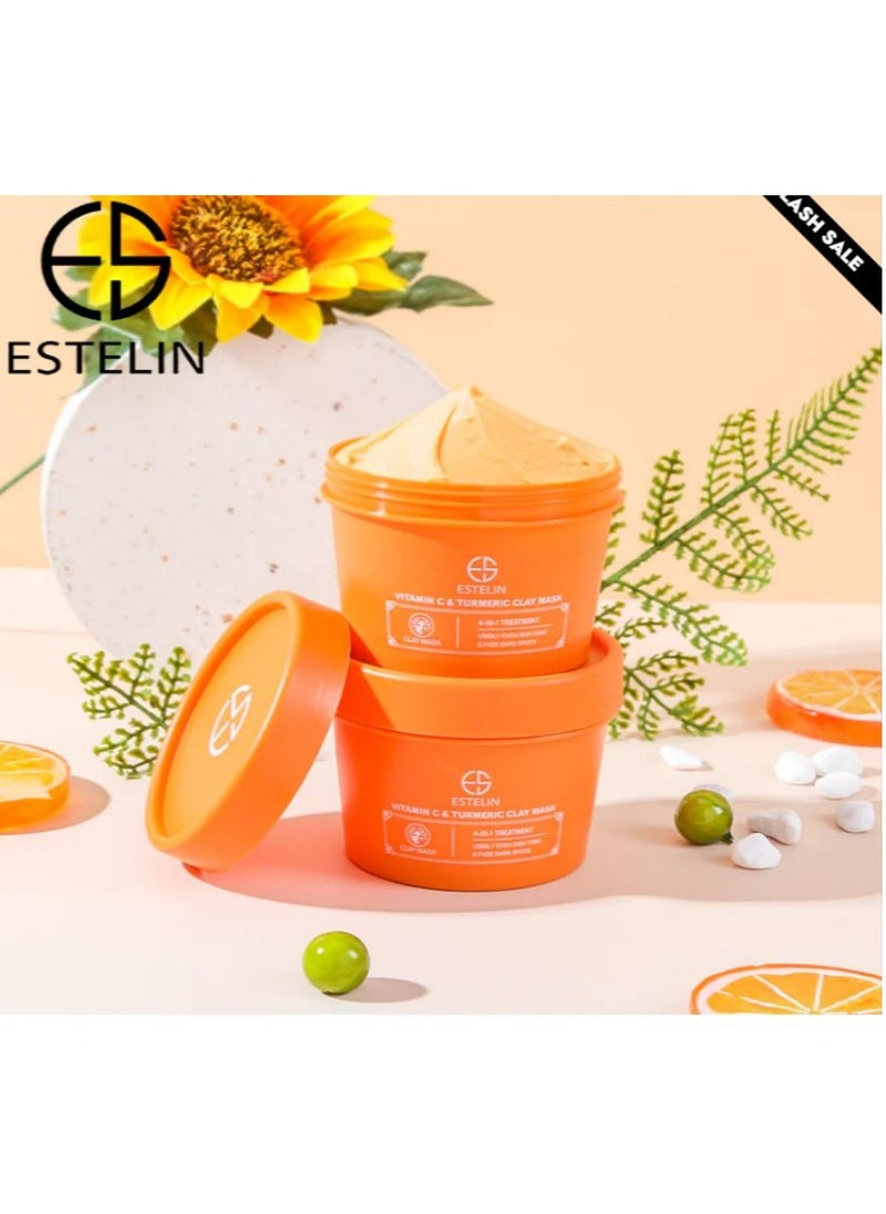 ESTELIN - Vitamin C & Turmeric Clay Mask 4-In-1 Treatment 100 g - Image 1