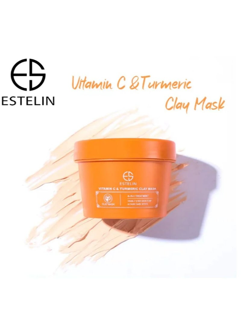 ESTELIN - Vitamin C & Turmeric Clay Mask 4-In-1 Treatment 100 g - Image 1