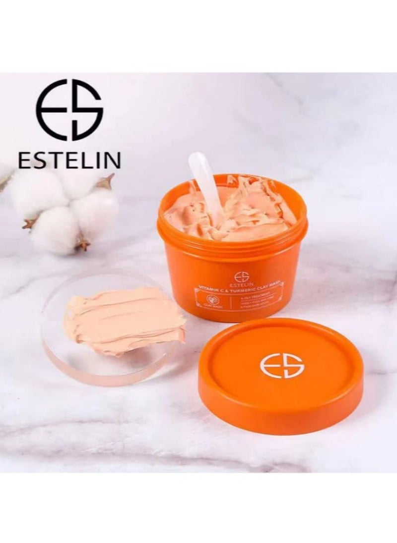 ESTELIN - Vitamin C & Turmeric Clay Mask 4-In-1 Treatment 100 g - Image 1