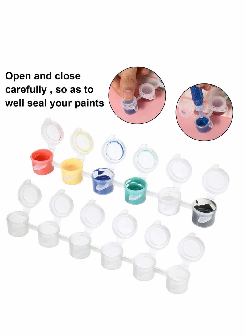 Excefore 24 Strips Empty Paint Strips Paint Cup Pots Clear Storage Containers Painting Arts Crafts Supplies, 144 Pots in Total (3 ml/ 0.1 oz)  - Image 2