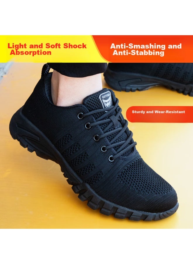 JUNBU Safety Shoes For Men, Summer Breathable Steel Toe Cap, Anti-Smashing, Anti-Puncture, Lightweight, Odor-Resistant, Construction Site Work Shoes 1125 Size 43 - Image 4