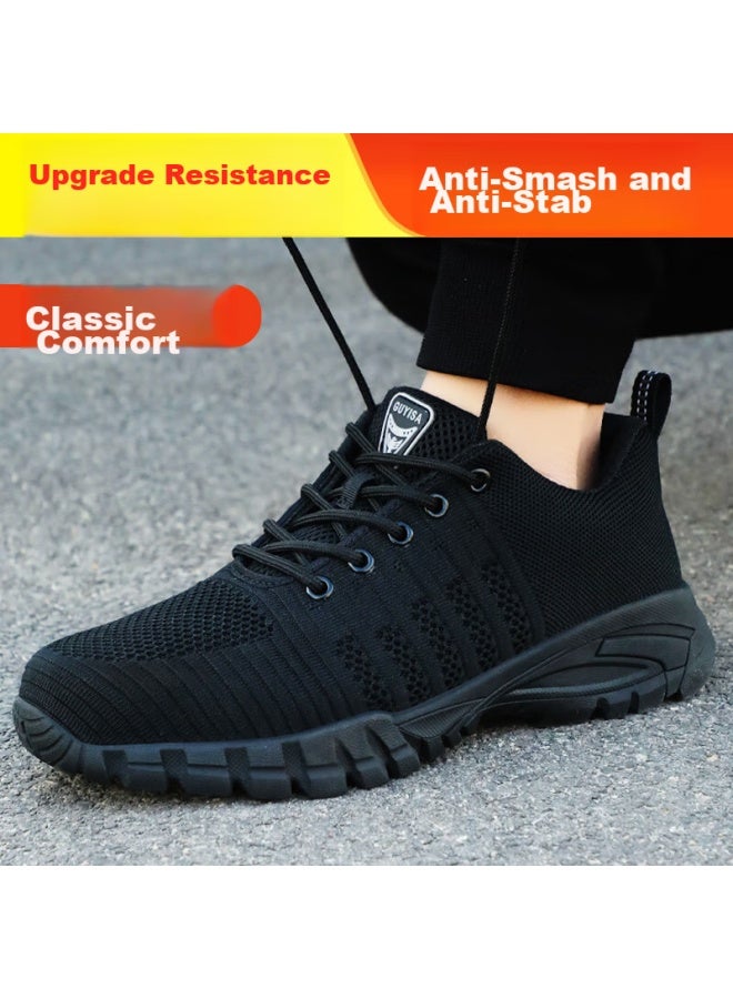 JUNBU Safety Shoes For Men, Summer Breathable Steel Toe Cap, Anti-Smashing, Anti-Puncture, Lightweight, Odor-Resistant, Construction Site Work Shoes 1125 Size 43 - Image 5