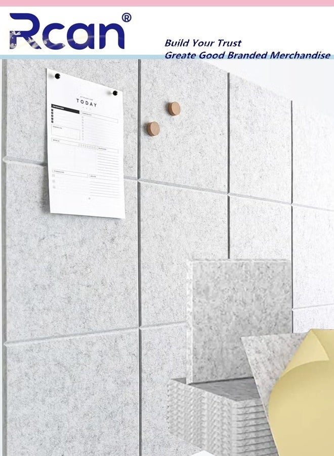 ركان لوحات إعلانات كبيرة، عبوة من 12 بلاط حائط من اللباد مع علامات تبويب لاصقة آمنة وقابلة للإزالة، مقاس 30 × 30 سم، لوحة فلين بديلة، لوحة دبابيس، لوحة تثبيت للمكتب والمنزل والمدرسة - Image 1