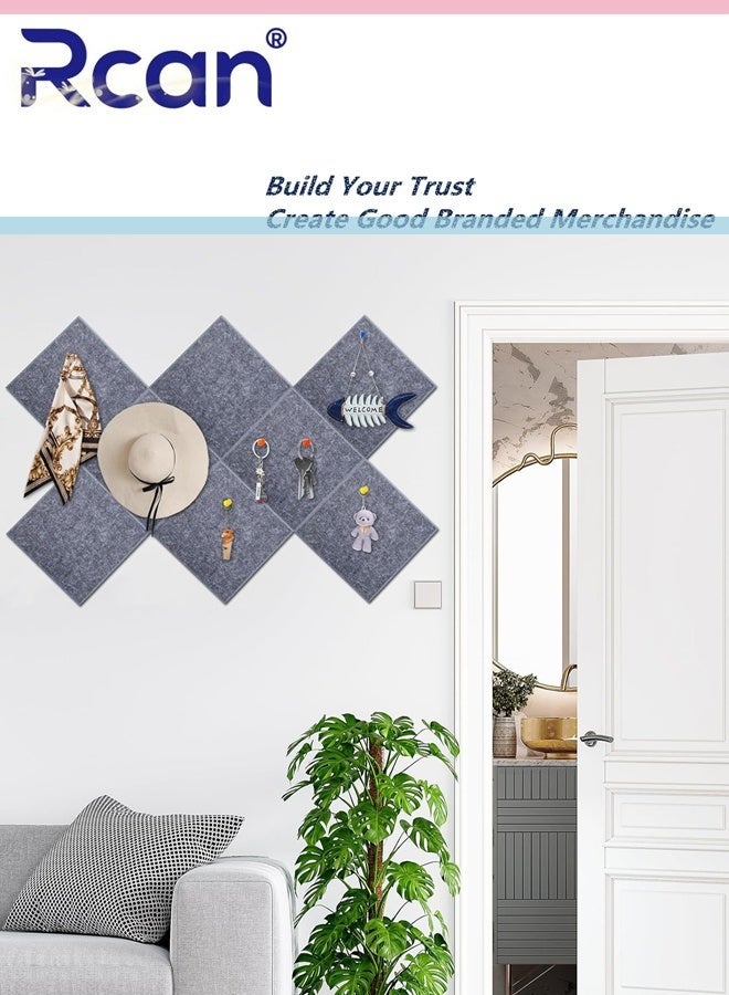 ركان لوحات إعلانات كبيرة، عبوة من 12 بلاط حائط من اللباد مع علامات تبويب لاصقة آمنة وقابلة للإزالة، مقاس 30 × 30 سم، لوحة فلين بديلة، لوحة دبابيس، لوحة تثبيت للمكتب والمنزل والمدرسة - Image 2