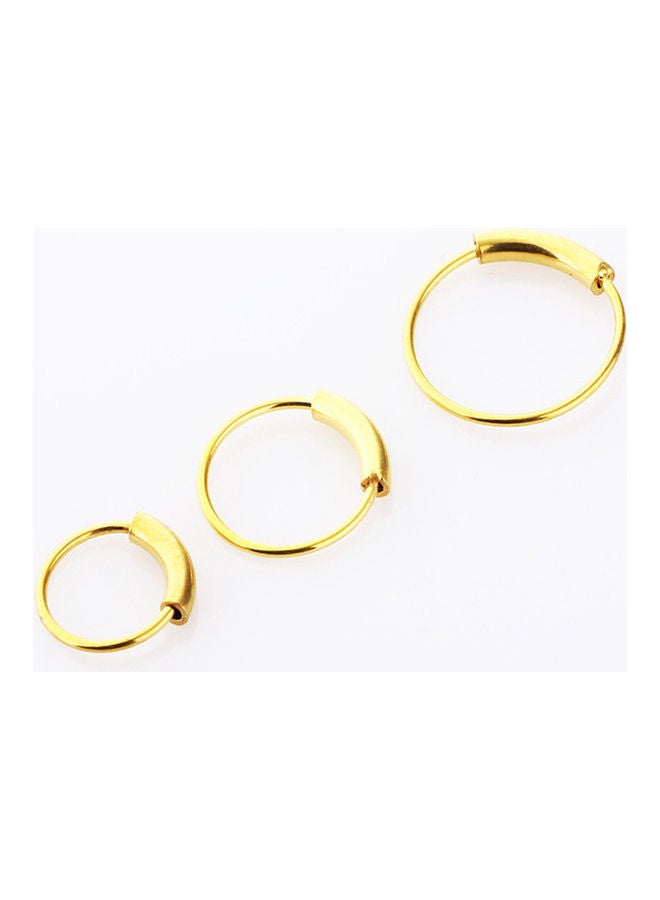 NIBEMINENT 3-Piece Nails Hoop Perforated Septum Nose and Lip Ring Earrings 