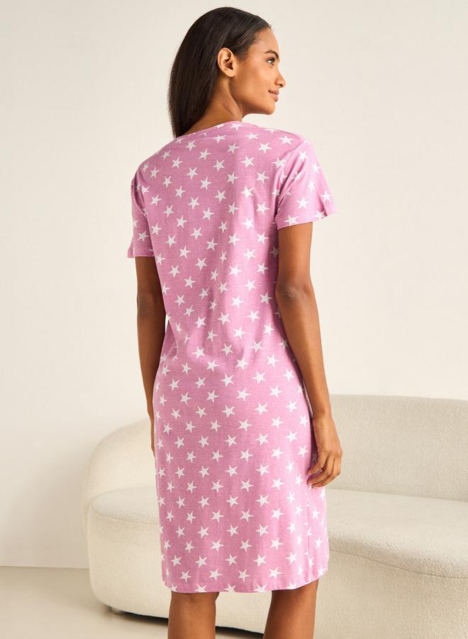 سبلاش فيڤ قميص نوم بطول الركبة - Image 3