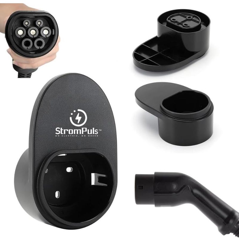 EV Charging Cable Holder With Wall Socket Holster Rugged Water Resistant Easy Installation - Image 4