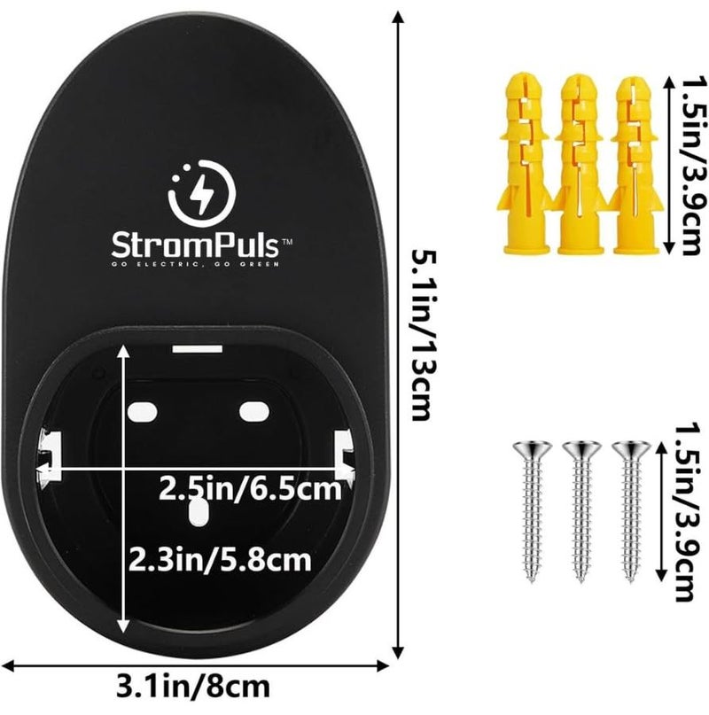 EV Charging Cable Holder With Wall Socket Holster Rugged Water Resistant Easy Installation - Image 3