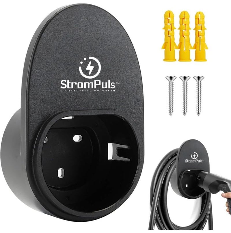 EV Charging Cable Holder With Wall Socket Holster Rugged Water Resistant Easy Installation - Image 2