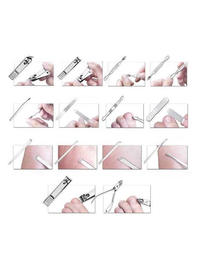 KV.YSHQLNE Manicure Set Pedicure Kit Professional 19 Pcs Nail Clipper For Men & Women Stainless Steel Sharp Cutter Grooming Nose Hair Scissors…Black Fingernails & Toenails With Portable Case (Wine Red_19 Pieces) - Image 5