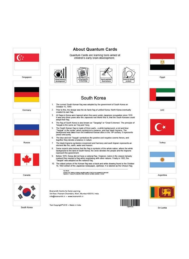 BRAINSMITH Brainsmith Quantum Flash Cards, National Flags - Educational Flashcard Set for Brain Development of Toddlers and Kids (8 months to 8 years)  - Image 3