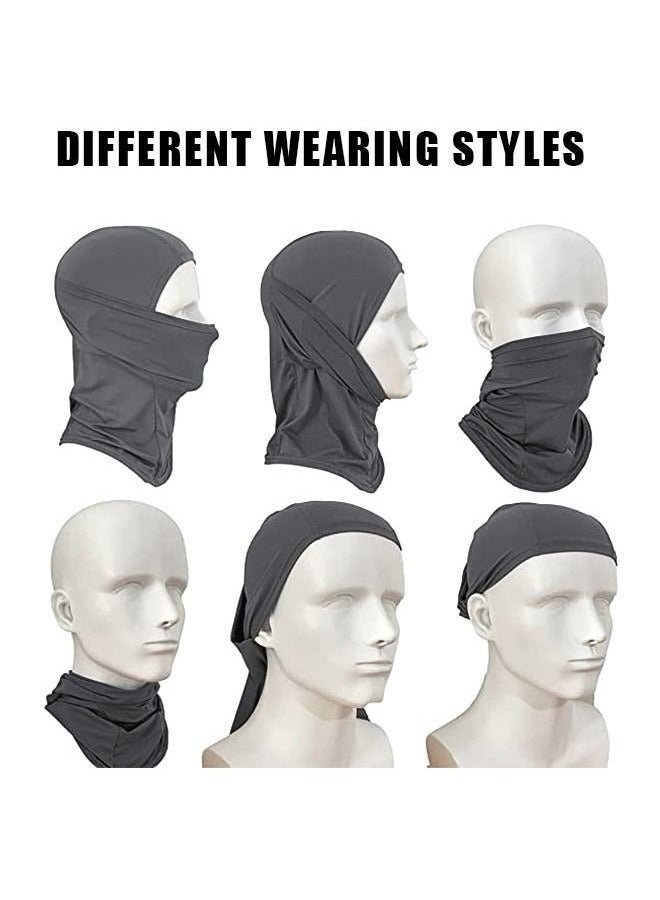 Men Women Balaclava Uv Protection Full Face Sunscreen Mask, Omnidirectional Covering Ice Silk Polyester Breathable Sunscreen Shawl Face Covering, Lightweight Sports Protection Cover (Dark Grey)