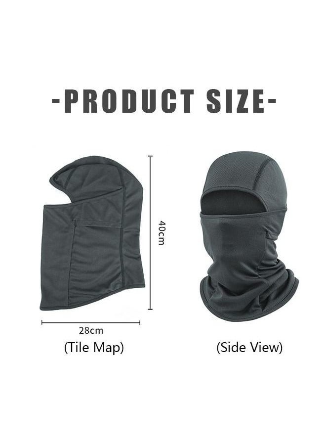 Men Women Balaclava Uv Protection Full Face Sunscreen Mask, Omnidirectional Covering Ice Silk Polyester Breathable Sunscreen Shawl Face Covering, Lightweight Sports Protection Cover (Dark Grey)