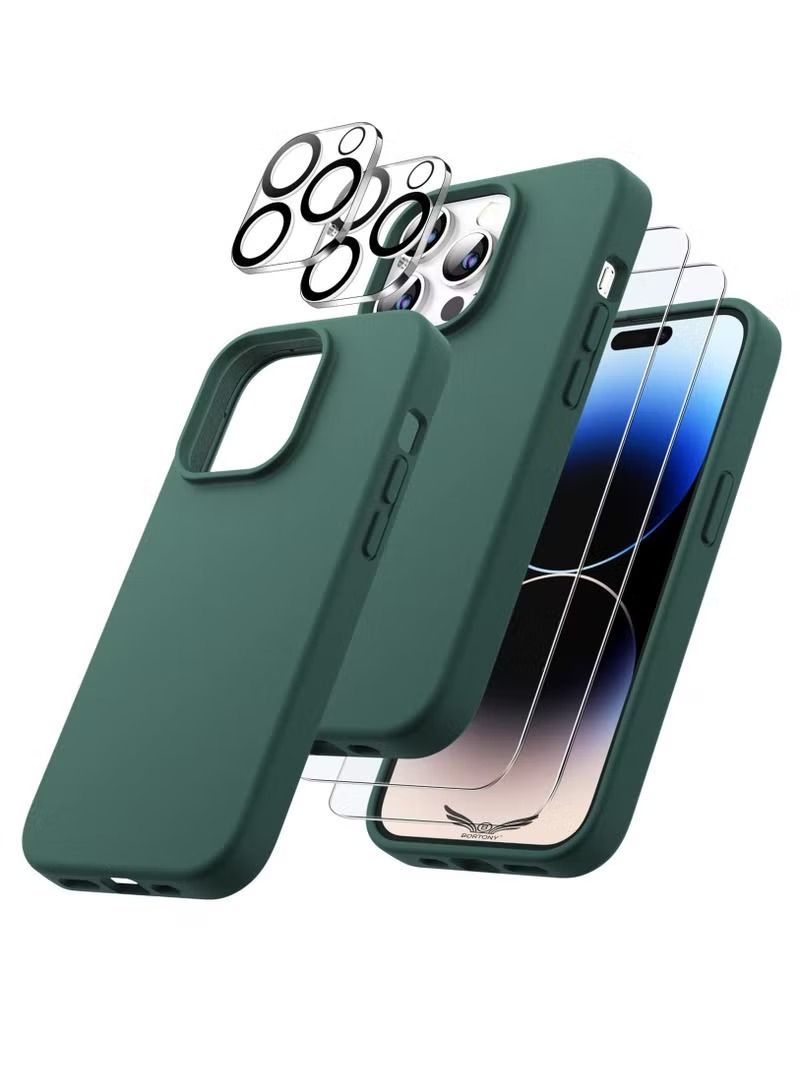 IAF iPhone 14 Pro Max Cover with 2 Pack Screen Protector + 2 Pack Camera Lens Protector Liquid Silicone Full Body Protection Shockproof Drop Protection Case 6.7 inches  - Image 1