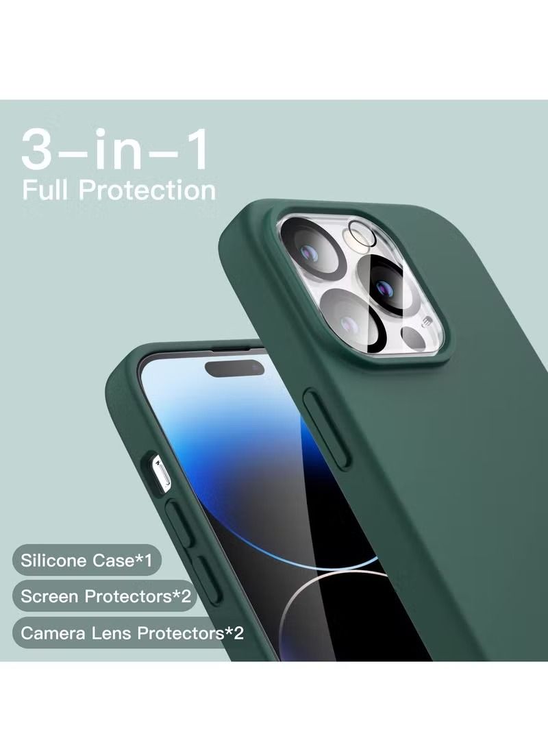 IAF iPhone 14 Pro Max Cover with 2 Pack Screen Protector + 2 Pack Camera Lens Protector Liquid Silicone Full Body Protection Shockproof Drop Protection Case 6.7 inches  - Image 2
