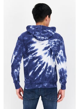 Sovereign Code Men Hooded Long Sleeve Tie Dye Sweatshirt, Blue Combo  - Image 3