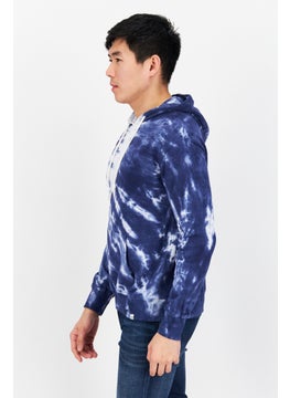 Sovereign Code Men Hooded Long Sleeve Tie Dye Sweatshirt, Blue Combo  - Image 2