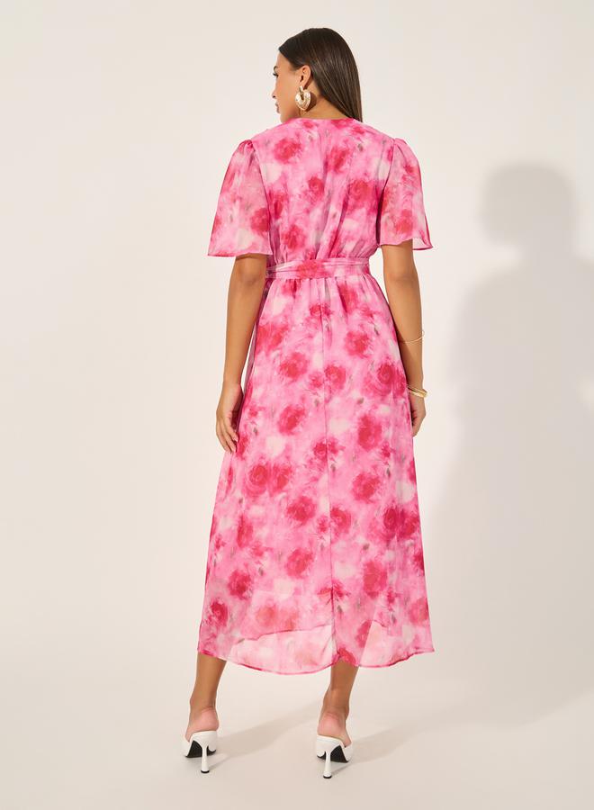 Styli Floral Print Wrap Dress - Image 5