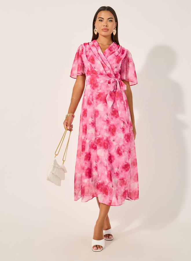 Styli Floral Print Wrap Dress - Image 2
