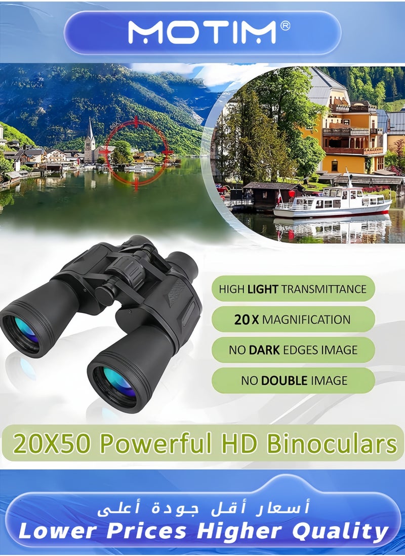 Motim - 20x50 Binoculars for Adults and Kids Professional Telescope with Night Vision Clear Viewing for Birdwatching Outdoor Activities and Sightseeing - Image 1