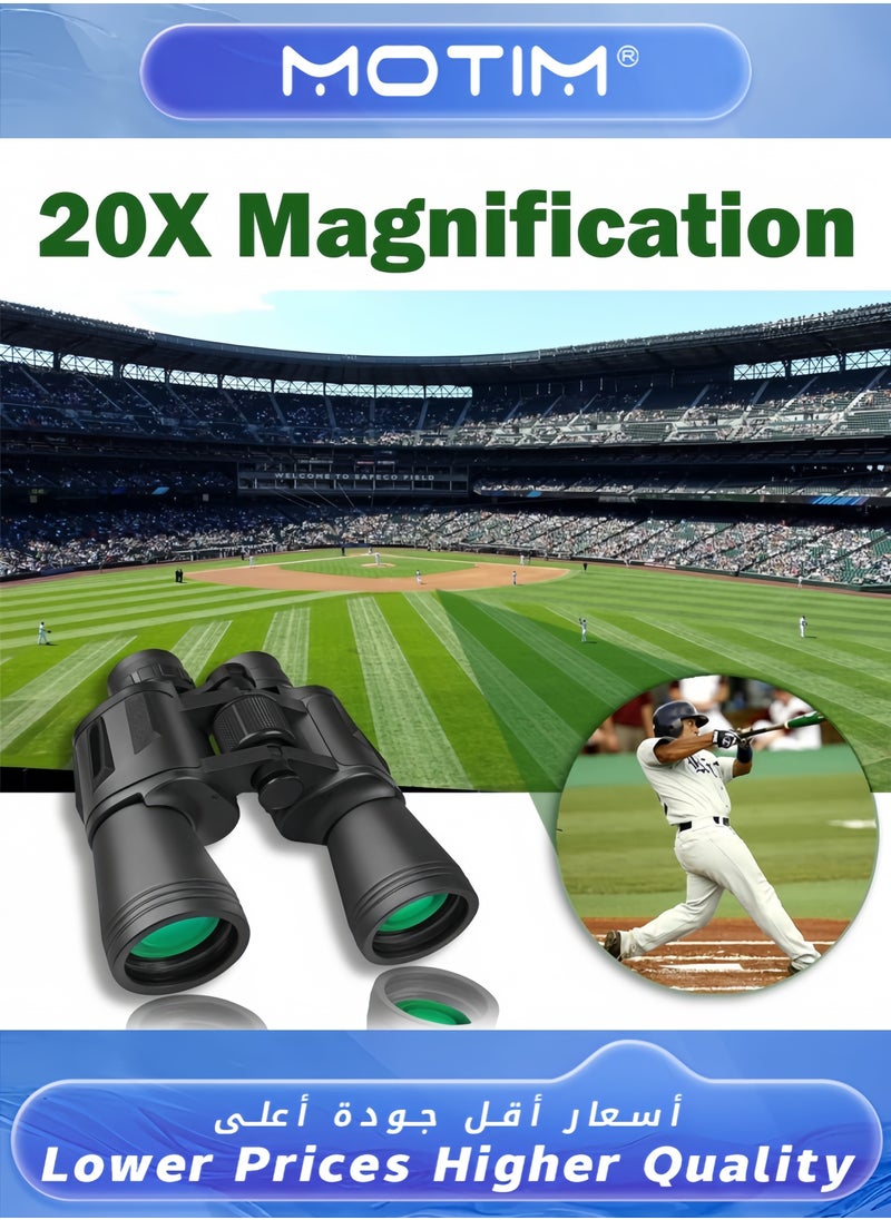 Motim - 20x50 Binoculars for Adults and Kids Professional Telescope with Night Vision Clear Viewing for Birdwatching Outdoor Activities and Sightseeing - Image 1