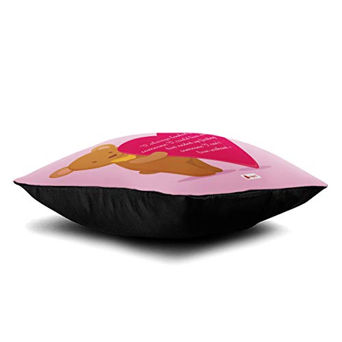 Indigifts Micro Satin Fiber I Can't Live Without You Quote Printed Cushion Cover with Filler for Boyfriend, Girlfriend, Wife, Husband (Pink, 12x12 inches) - Image 3