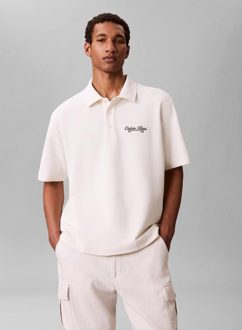 CALVIN KLEIN Embroidered Logo Polo Shirt - Image 1