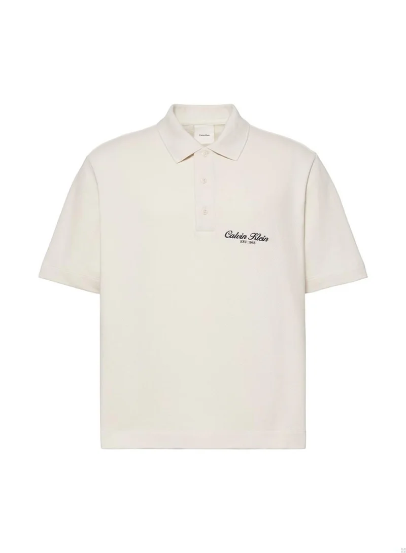 Calvin Klein Jeans Tofu Embroidered Logo Polo Shirt for Men | Best Price UAE