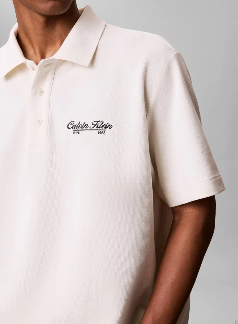 Calvin Klein Jeans Tofu Embroidered Logo Polo Shirt for Men | Best Price UAE