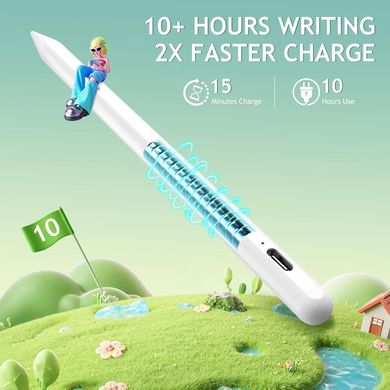 JAMJAKE Stylus Pen for iPad, 10 Min Fast Charge Apple iPad 10th Generation Pencil Work for Apple iPad Pro 11/12.9", iPad 6-10, iPad Air 3-5/ Mini 5/6 - Image 5