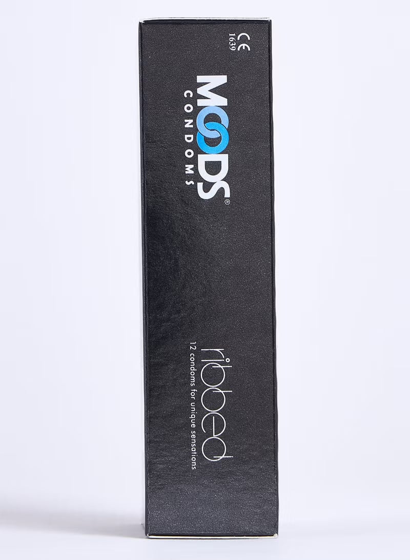 Moods Ribbed Condoms 12s Made With Natural Rubber Latex - Image 2