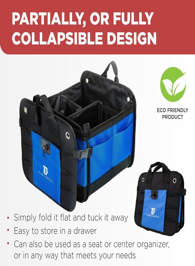 TRUNKCRATEPRO Premium Multi Compartments Collapsible Portable Trunk Organizer for auto, SUV, Truck, Minivan (black) (ExtraLarge, Gray) - Image 5