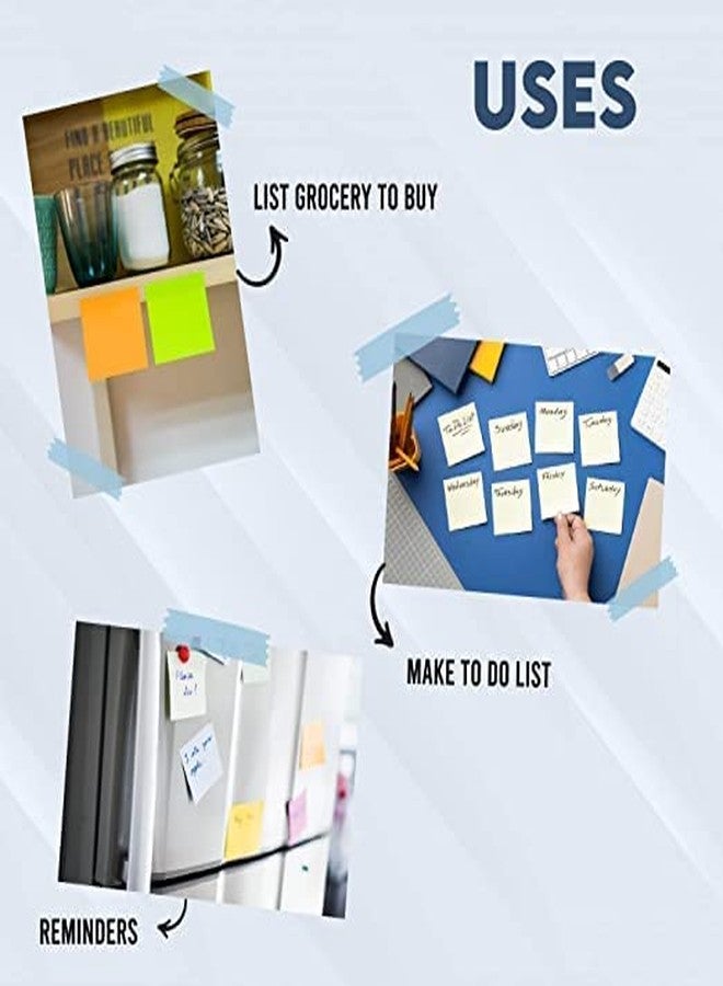 AIDROM MART Sticky Note Memo Pad with 8 Index Tabs, Sticky Note Pad with Arrow Flag Page, Bright Neon Colors Pocket Size Sticky Notes Page Markers for Journal, Note Making Pads - Image 4
