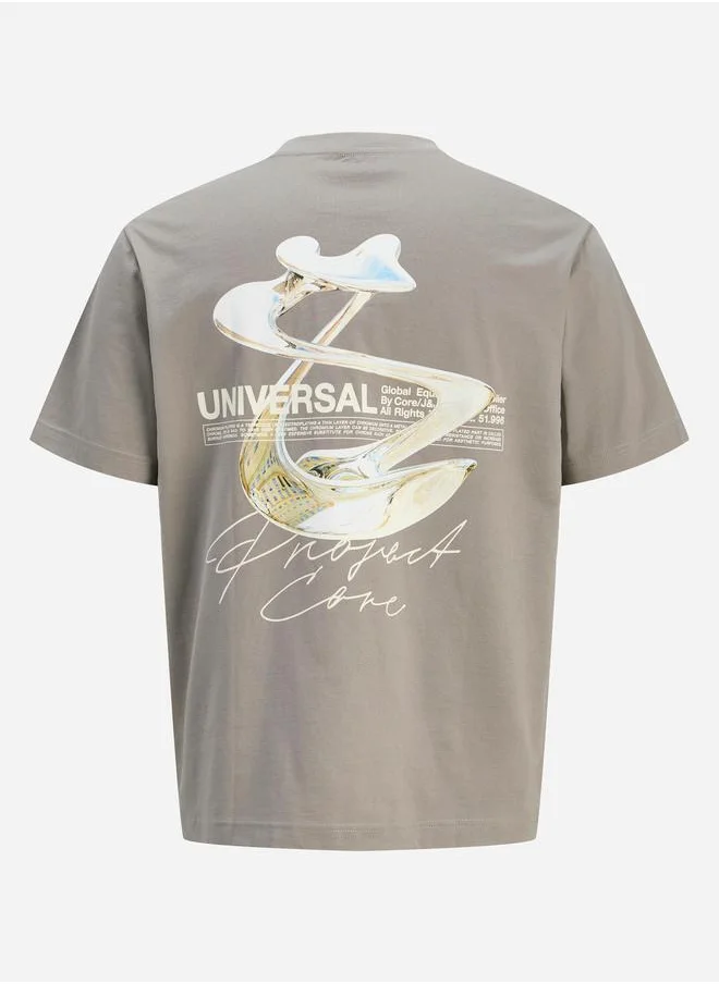 جاك اند جونز Jack & Jones Graphic Print Crew Neck T-Shirt