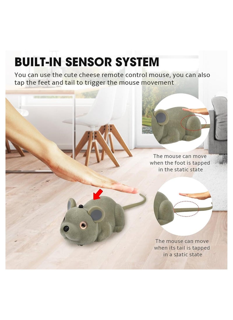 null - Interactive Cat Toy Mouse,  Remote Control Infrared Induction Simulation Mouse, USB Rechargeable, Wireless Electronic Mice Pet Toy for Kitten Indoor/Outdoor Exercise, and Chase and Exercise - Image 1