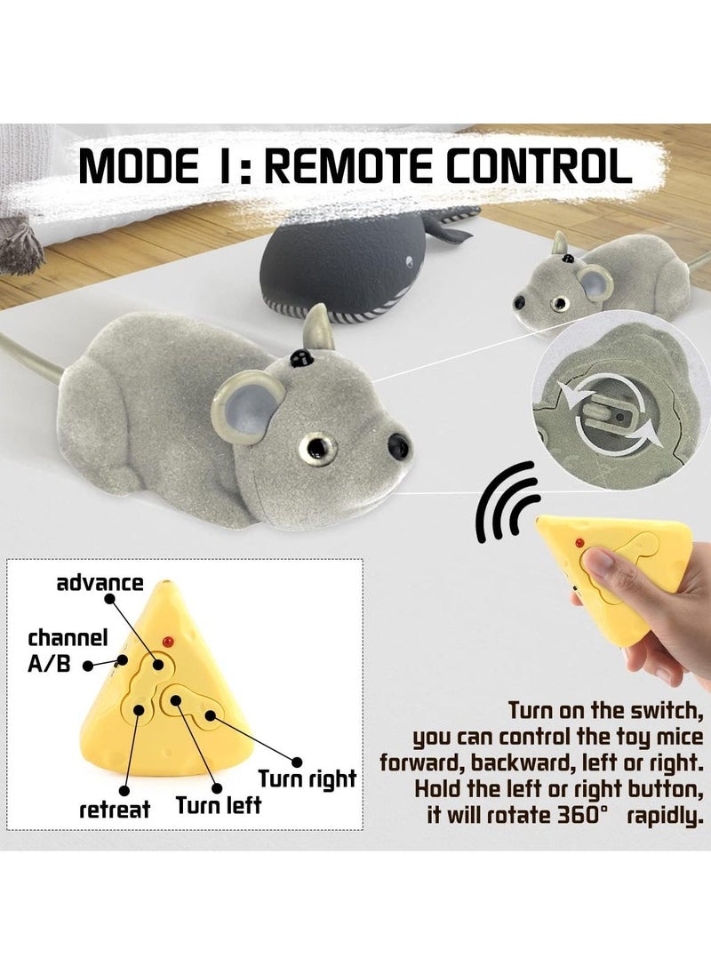 null - Interactive Cat Toy Mouse,  Remote Control Infrared Induction Simulation Mouse, USB Rechargeable, Wireless Electronic Mice Pet Toy for Kitten Indoor/Outdoor Exercise, and Chase and Exercise - Image 1