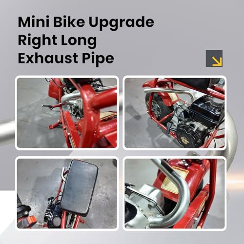 pinkhatcat Upgrade Right Long Exhaust Pipe For Coleman CT100U CC100X 98cc For FRP GMB100 Mini Bike For Predator 79cc 3hp Engine Mini Bike Silver - Image 5