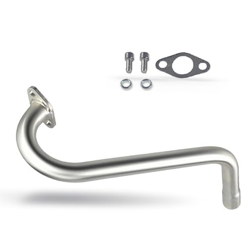 pinkhatcat Upgrade Right Long Exhaust Pipe For Coleman CT100U CC100X 98cc For FRP GMB100 Mini Bike For Predator 79cc 3hp Engine Mini Bike Silver - Image 1
