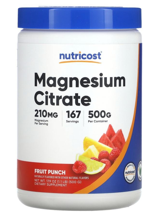 Nutricost Magnesium Citrate Fruit Punch 17.9 oz (500 g)
