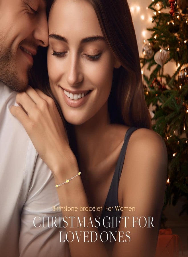 CDE Birthstone Bracelet for Women 925 Sterling Silver Charm Link Evil Eye Gothic Black Angle Eye Bracelet with Cubic Zirconia Anniversary Birthday Christmas Jewelry Gifts for Women Wife Girlfriend Her - Image 2