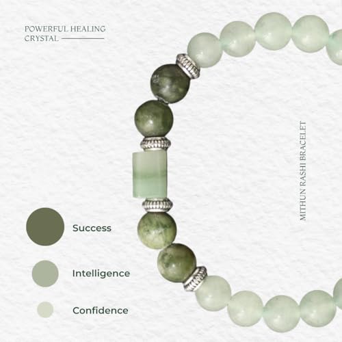 Divine Hindu Green Aventurine Bracelet | Mithun Rashi (Gemini) Certified Natural Crystal | Heart Chakra | Reiki Healing | Luck & Opportunity | For Men & Women - Image 5